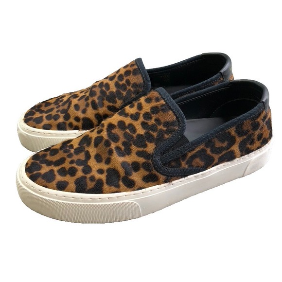 Saint Laurent Ponyhair Calf Sneakers Womens 38.5 8.5 Slip On Comfort Streetwear - Picture 2 of 13